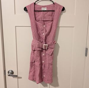 Matthew Bruch Linen Apron Cargo Dress